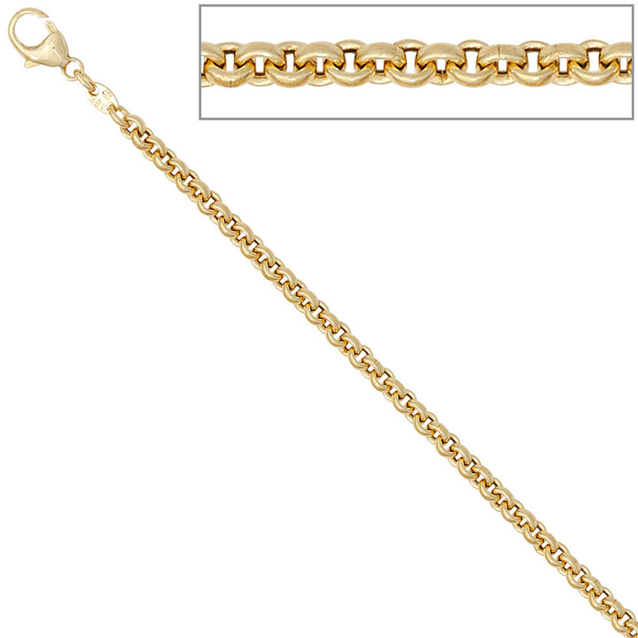 Erbskette 585 Gelbgold 3,4 mm 80 cm Gold Kette Halskette Goldkette Karabiner