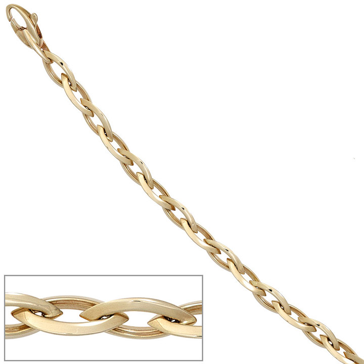 Armband 585 Gold Gelbgold 19 cm Goldarmband Karabiner
