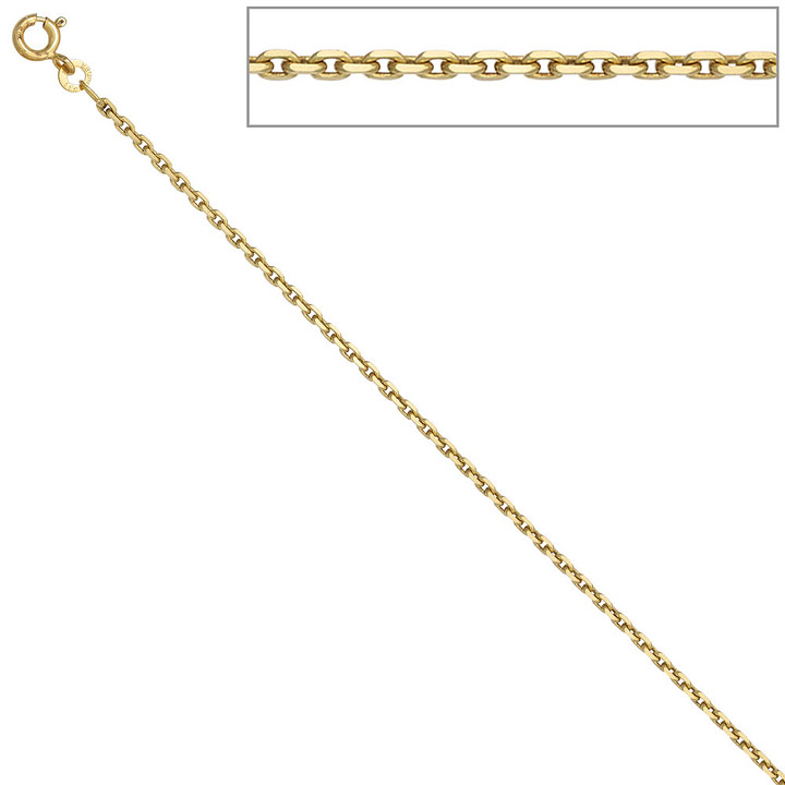 Ankerkette 333 Gelbgold 1,9 mm 45 cm Gold Kette Halskette Goldkette Federring