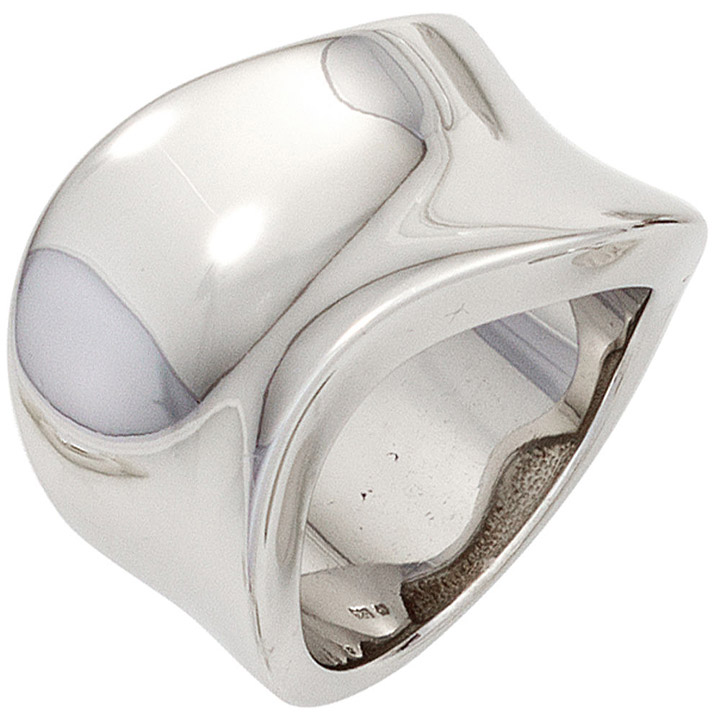 Damen Ring breit 925 Sterling Silber rhodiniert Silberring