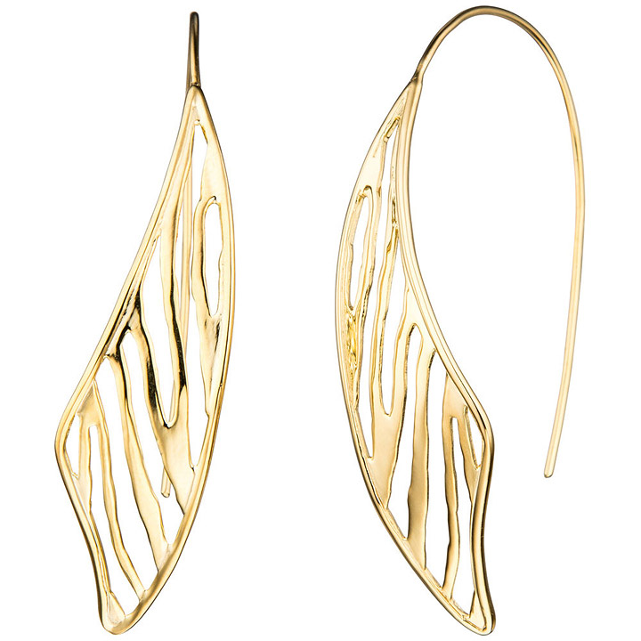 Durchzieh-Ohrhänger 925 Sterling Silber gold vergoldet Ohrringe zum Durchziehen