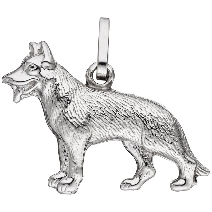 SIGO - Anhänger Hund 925 Sterling Silber mattiert Silberanhänger