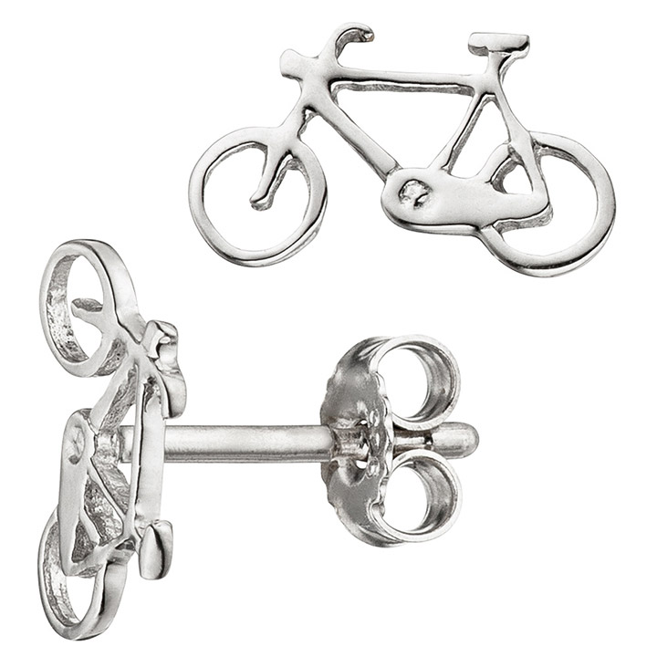 Kinder Ohrstecker Fahrrad Bike 925 Sterling Silber Ohrringe Kinderohrringe