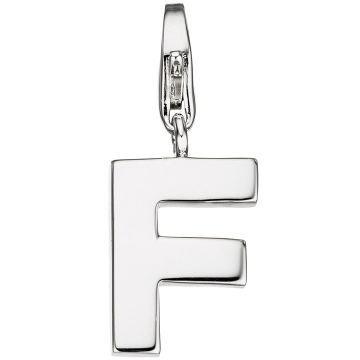 Einhänger Charm Buchstabe F 925 Sterling Silber Anhänger für Bettelarmband