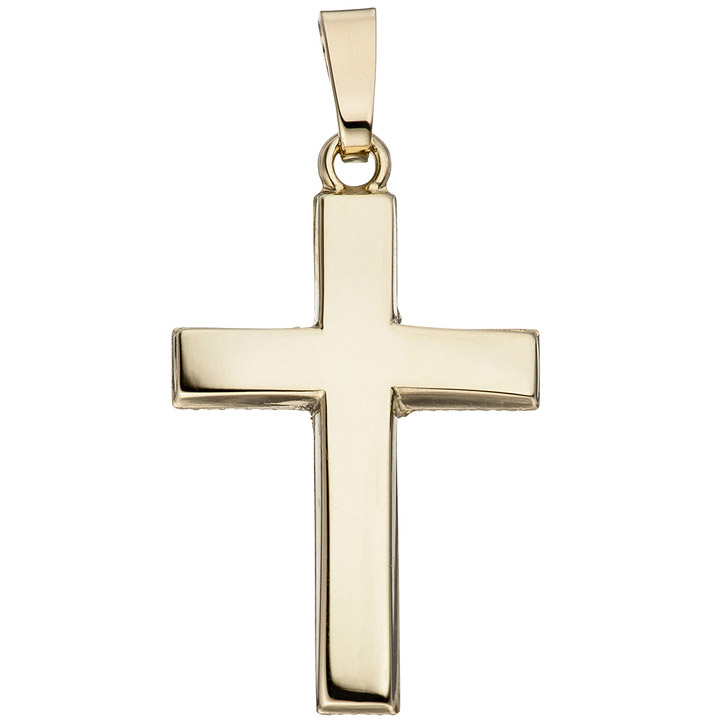Anhänger Kreuz schlicht 585 Gold Gelbgold Kreuzanhänger Goldkreuz Goldanhänger