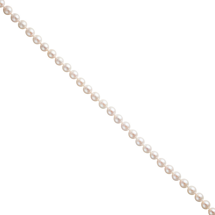 Schnur Akoya Perlen weiß leicht barock Durchmesser ca. 6-6,5 mm ohne Schließe