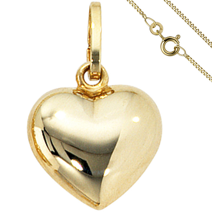 Anhänger Kleines Herz Herzchen 333 Gold mit Kette 45 cm Goldherz