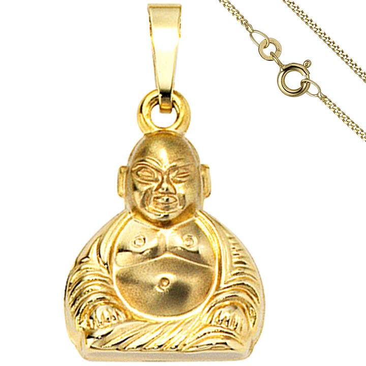 SIGO - Anhänger Buddha 333 Gold Gelbgold mit Kette 50 cm - GOETTGEN - Die  Schmuck Profis