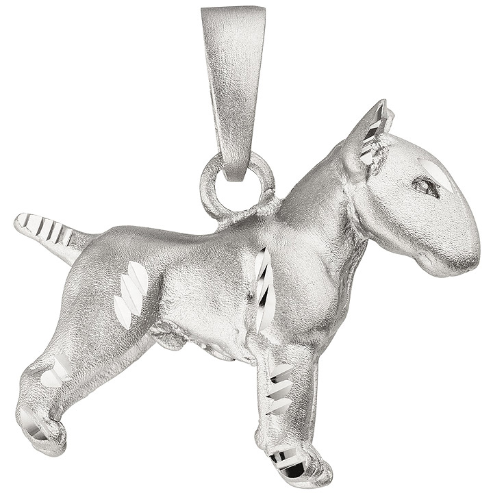 SIGO - Anhänger Hund 925 Sterling Silber mattiert Silberanhänger