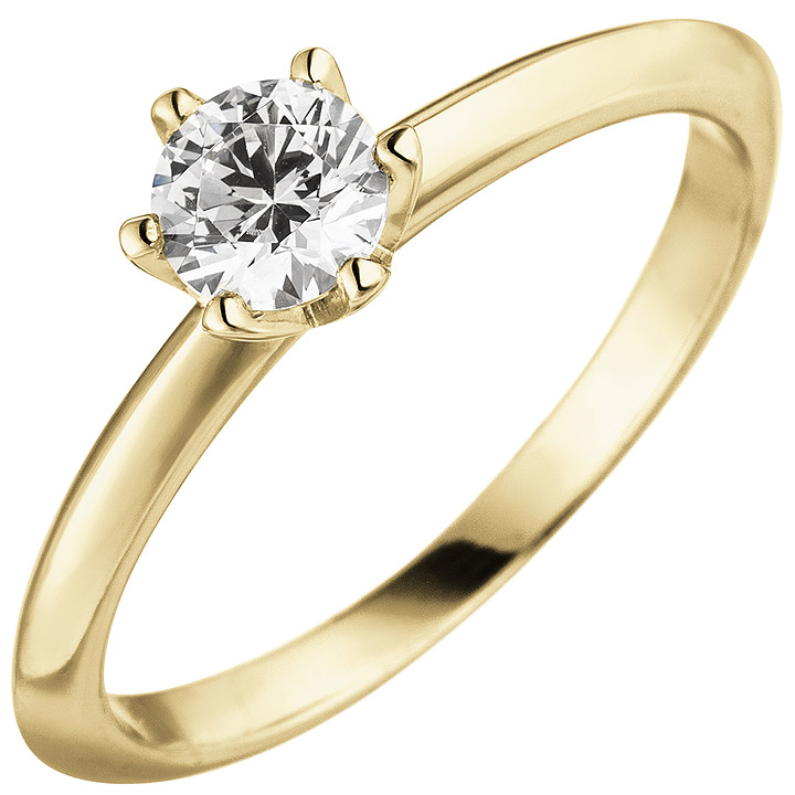 Obsessie Geruststellen Vermelding SIGO - Damen Ring 585 Gold Gelbgold 1 Diamant Brillant 0,70 ct. Diamantring  Solitär - GOETTGEN - Schmuck • Uhren Profis