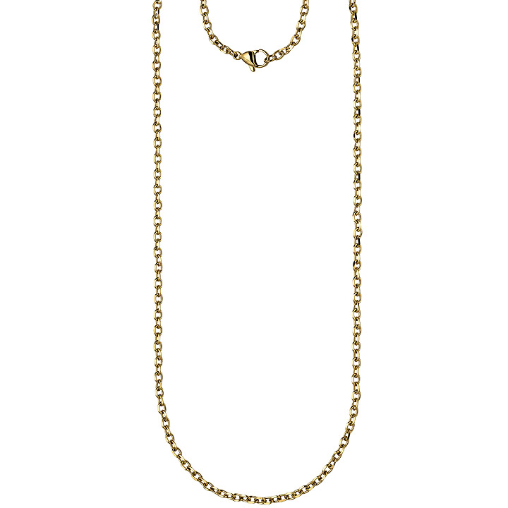Halskette Kette Ankerkette Edelstahl gold farben beschichtet 70 cm