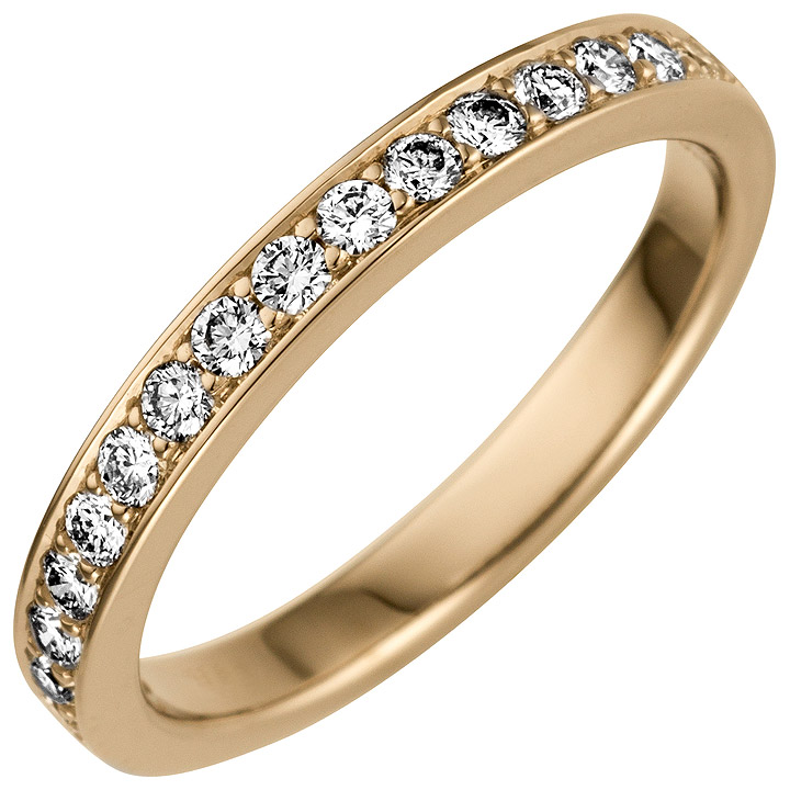 Damen Ring 585 Gold Gelbgold 17 Diamanten Brillanten 0,50ct. Diamantring