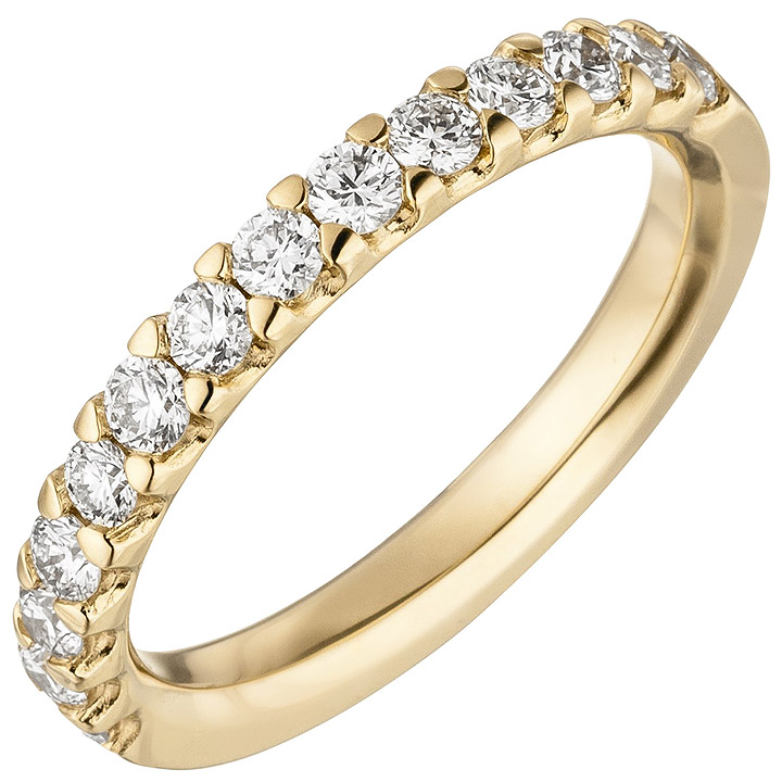 Damen Ring 585 Gold Gelbgold 14 Diamanten Brillanten 0,56ct. Diamantring