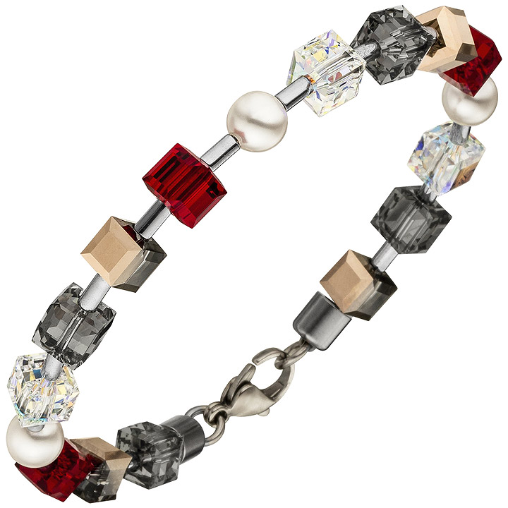 Armband SWAROVSKI® ELEMENTS mit Edelstahl 19 cm