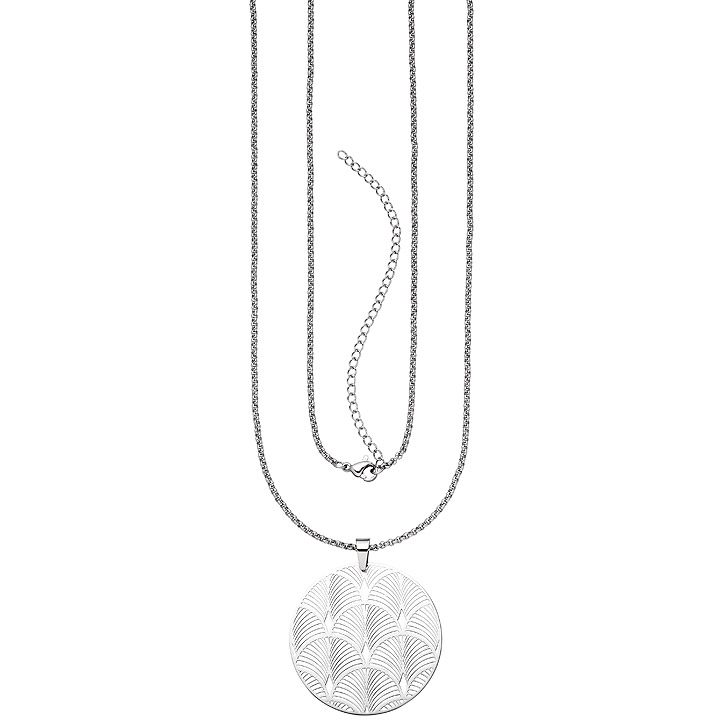 Collier Kette mit Anhänger Edelstahl 80 cm Karabiner