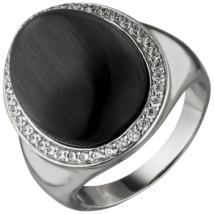 Damen Ring 925 Sterling Silber 1 Monstein-Imitation 38 Zirkonia Silberring