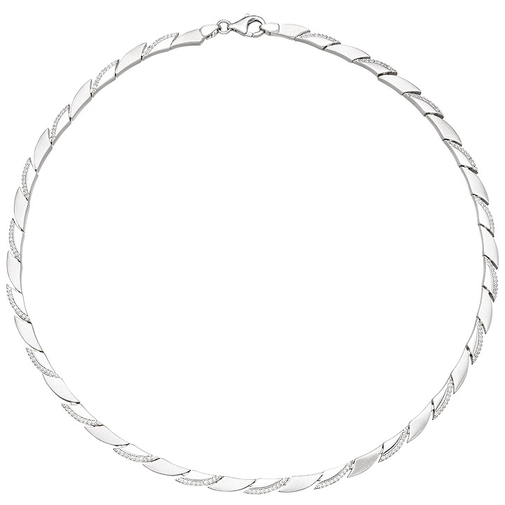Zirkonia Silber Silberkette Collier SIGO - GOETTGEN - 210 Schmuck Kette 925 - 45 Halskette Profis Die cm