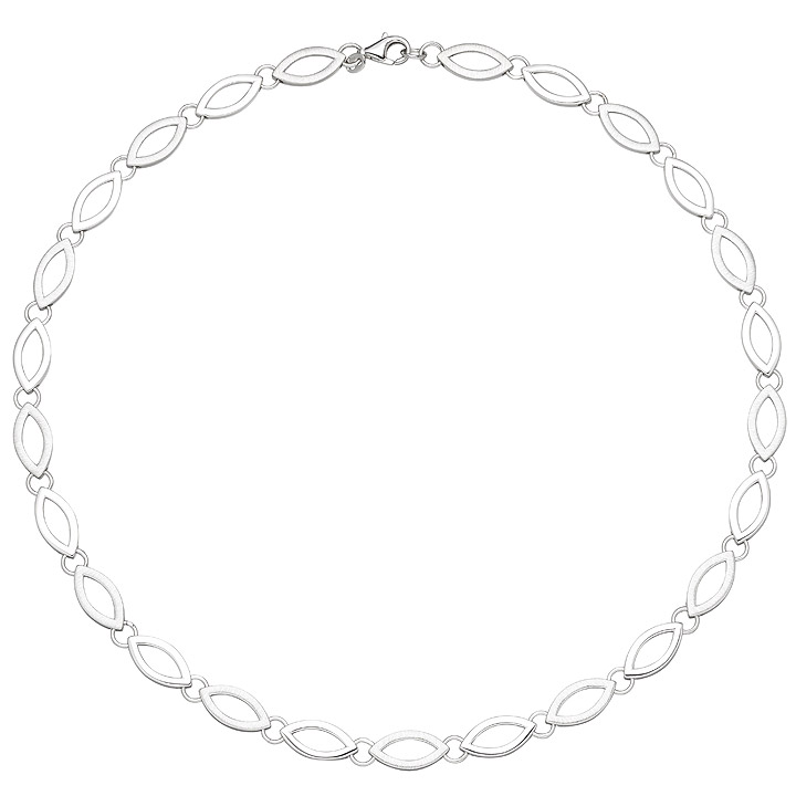 Silverly .925 Sterling Silber Poliert Gebürstet Moderne Ohrringe Halskette Set 46 cm 