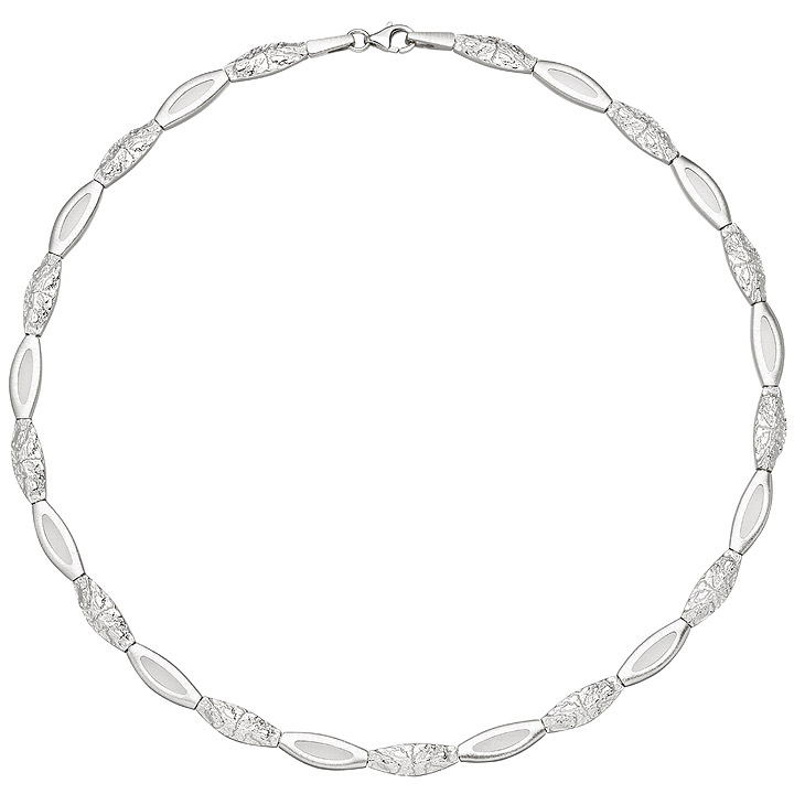 Collier Halskette 925 Sterling Silber gehämmert 45 cm Kette Silberkette