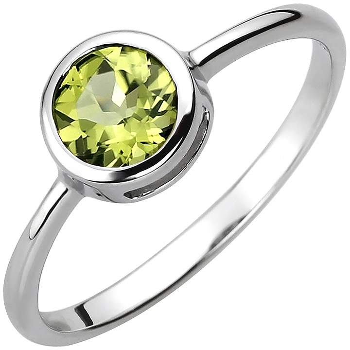 Damen Ring 925 Sterling Silber 1 Peridot grün Silberring