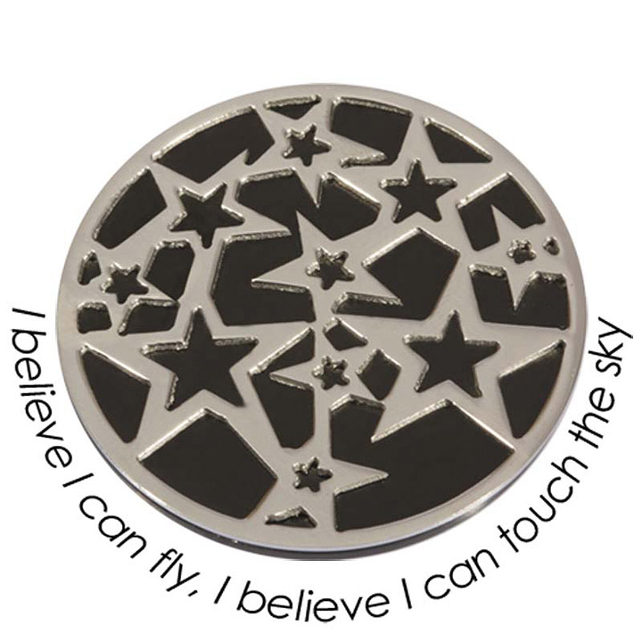 Wechsel-Münze I Believe I can Fly, I Believe I can touch the Sky, PVD Black Plated, L