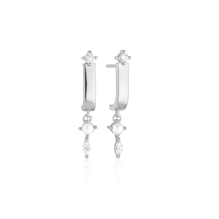 Ohrringe 925 Silber Adria Tre  Pendolo mit weißen Zirkonia und Süßwasserperle