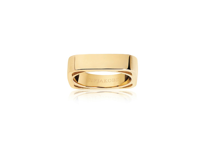 Ring 925 Silber Matera Pianura 18k Gelbgold plattiert, 56 / 17,8