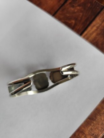 Armreif Indianisch Sterling Silber grüne Steine Antik