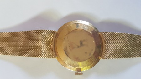 Erbstück International Watch Co Schaffhausen in Gold mit blauem Ziffernblatt