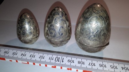 3 Silber Eier