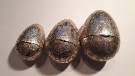 3 Silber Eier
