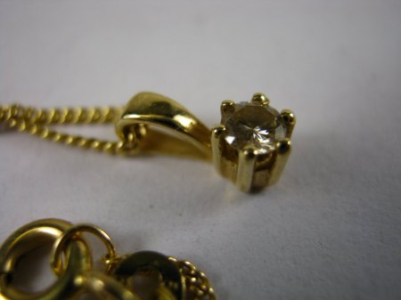 Kette FBM mit Diamantanhänger Gelbgold 585