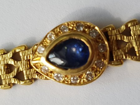 Armband mit blauen Steinen und Brillanten 750 Gold