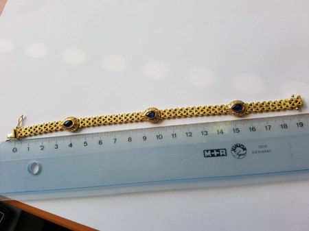Armband mit blauen Steinen und Brillanten 750 Gold