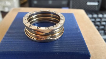 B Zero Ring, 585 Gold, 17mm D, Weiss-Gelbgold, 7 gr.