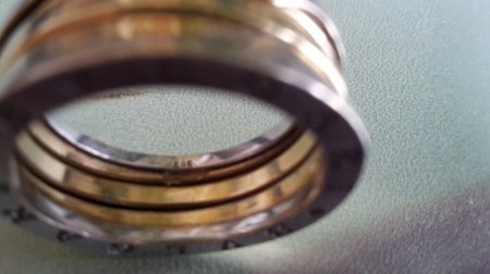 B Zero Ring, 585 Gold, 17mm D, Weiss-Gelbgold, 7 gr.