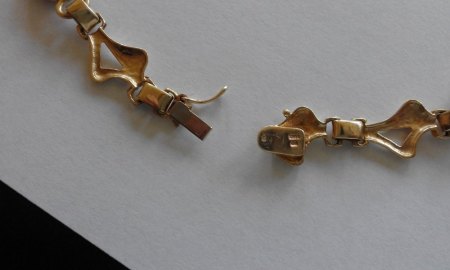 Collier aus Jerusalem (Gold 14 Karat mit römischem Glas)