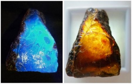 Blauer bernstein aus Sumatra