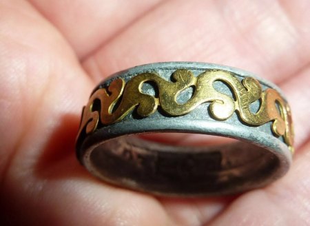 Ring Antik Silber Gold merkwürdige Punzen