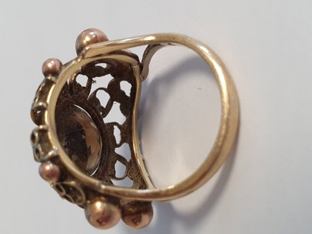 FLOHMARKTFUND - alter Ring mit 🦉 EULEN ?!? - und einem braunen Stein ?