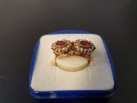 Damenring Gold mit 23 Orient-Perlen (no. 9)
