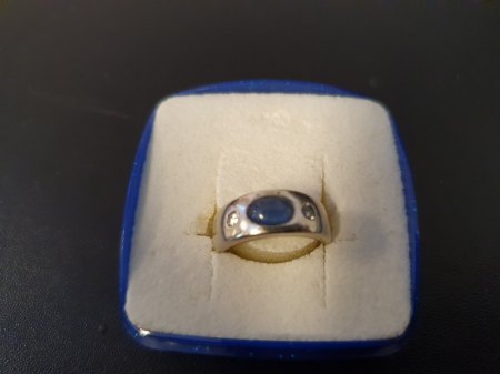 Damenring Gold 2 Diamant (0.12 CT) Saphir (No. 13)
