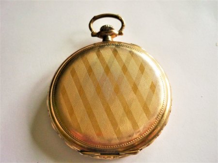 Longines vergoldete Taschenuhr mit doppelseitigem Springdeckel