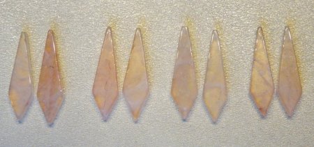 4 Paar Rosenquarz-"Pampeln" aus Goldschmiede zu verkaufen