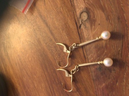 Paar Ohrhänger mit Perlen Punze GR0 oder GRO