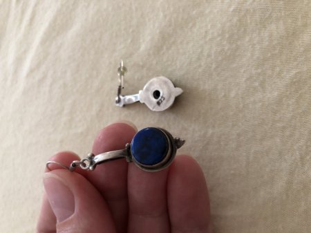 Antike Ohrringe - blau/Silber - bitte um Altersschätzung