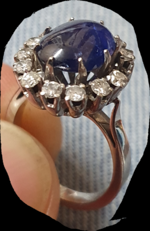Ring Weissgold Safir Diamanten