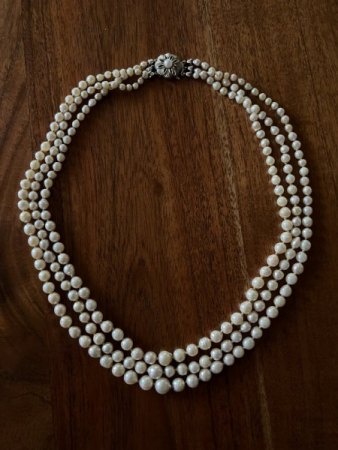 Echte Perlenkette mit 585 Weissgold