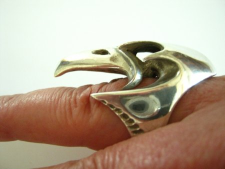 Silbervogel als Ring