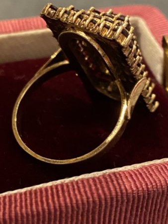 900er Silber Ring mit Granaten